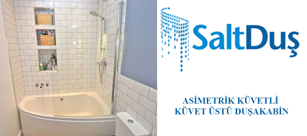 Asimetrik Oval Küvet Üstü Tek Panel Cam Duşakabin