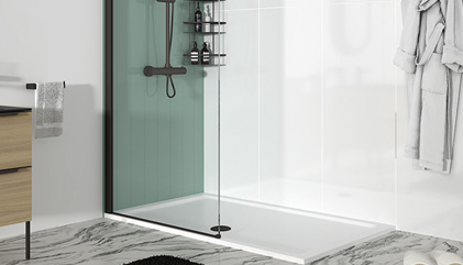 Flat Tekneli Tek Panel Camlı Duşakabin