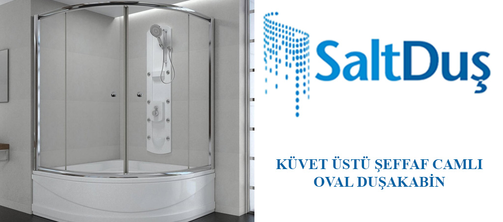 Küvet Üstü Şeffaf Camlı Oval Duşakabin