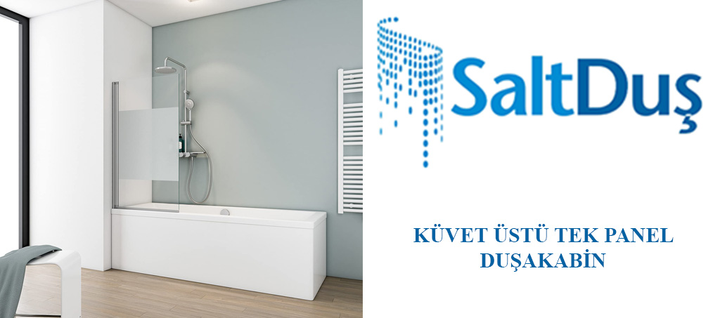 Küvet Üstü Tek Panel Desenli Cam Duşakabin