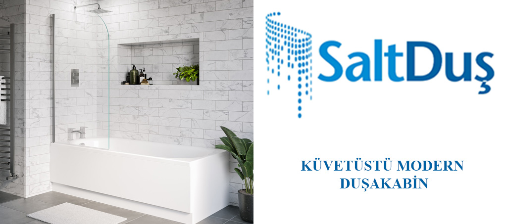 Küvetüstü Tek Panelli Şeffaf Camlı Modern Duşakabin